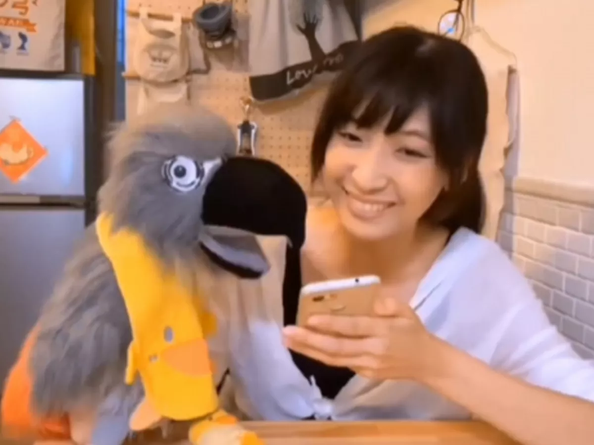 加入警察反詐   腹語師「小強」帶鸚鵡拍片